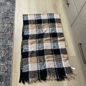 BP Plaid Black and Tan Scarf